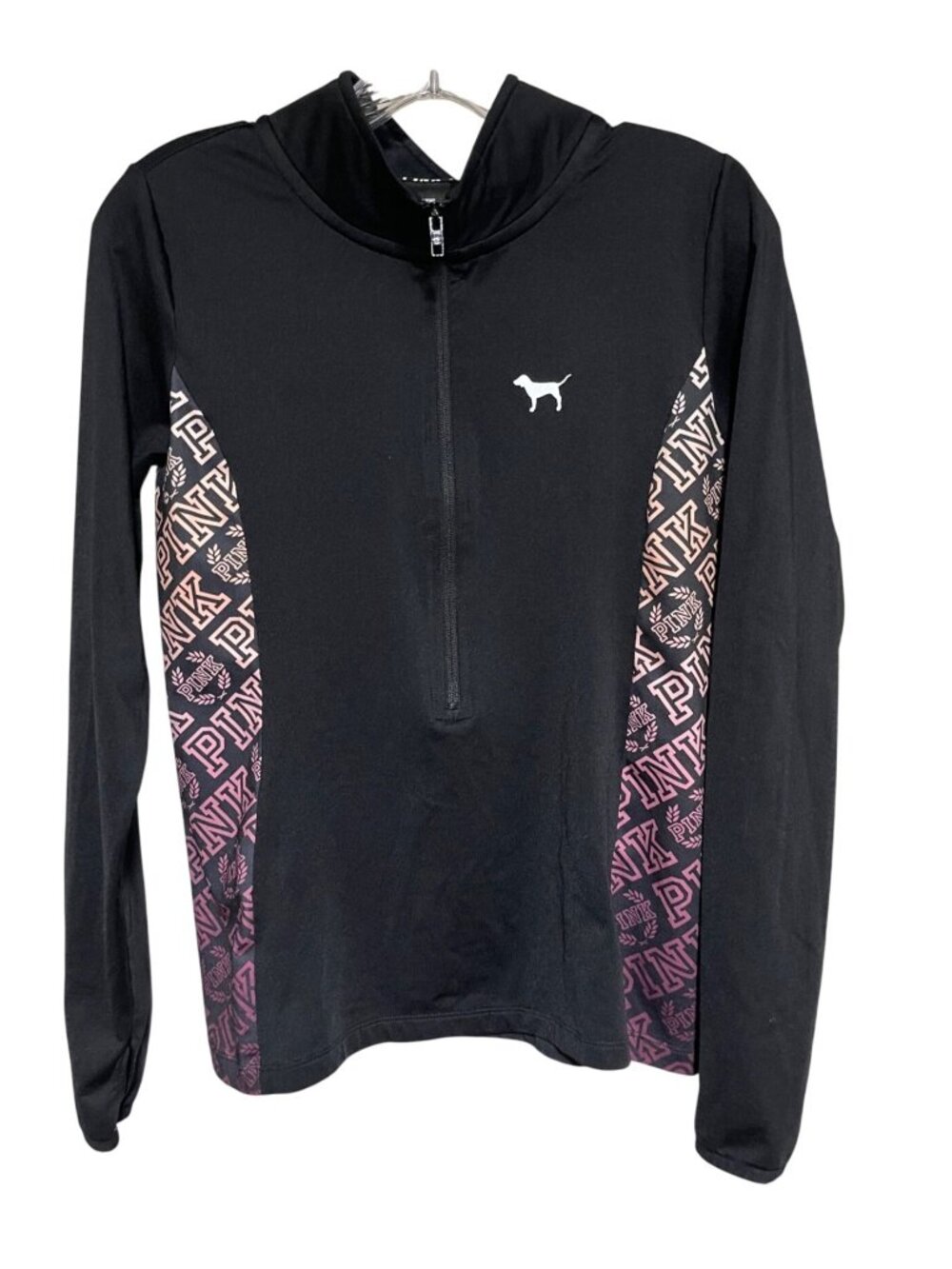 Victorias Secret Pink Ultimate Quarter-Zip Pullover Black Womens M